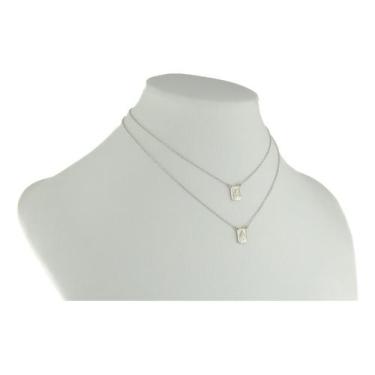 Imagem de Escapulário Masculino Ouro Branco 18k 750 Dupla Face 60 Cm - JOIE JOIA