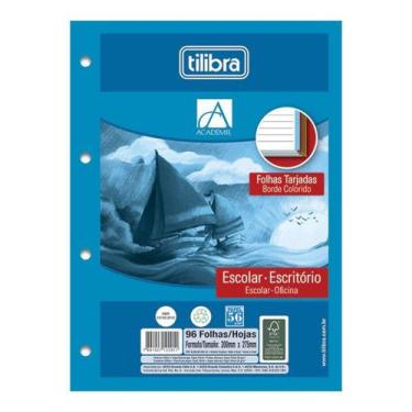 Imagem de Bloco de fichário Folhas Tarjadas Escolar 96 Folhas - Tilibra