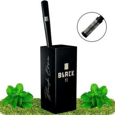 Imagem de Kit Tereré Cuia Black Erva Inox Preto E Bomba Mola Externa