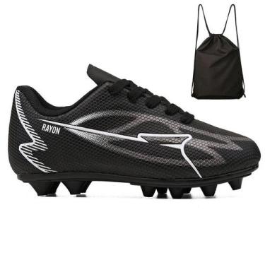 Imagem de Kit Chuteira Infantil Futebol Meninos Trava Campo Grama Natural + Moch