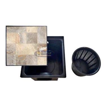 Imagem de Caixa Gordura Esgoto Cesto P/ Limpeza Tampa Oculta Cola Piso - Kortiz