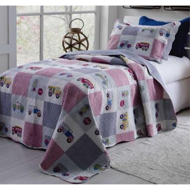 Imagem de Cobre Leito Colcha Solteiro Infantil Patchwork Teen Kids RZ - Rozac, C