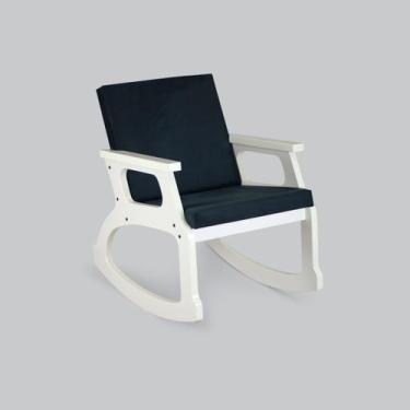 Imagem de Cadeira De Balanço Off White Bebe Quarto Sala Amamentação Varanda Polt