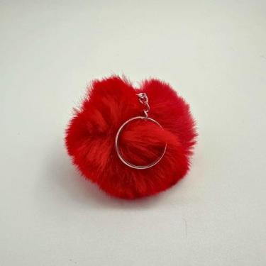 Imagem de Chaveiro Pompom Pelúcia Vermelho 70 mm (3 Un) - Redelease