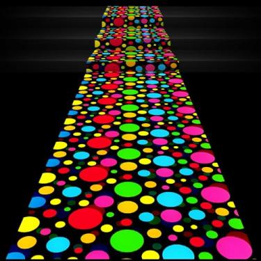 Imagem de Mixweer Pista de Dança Neon 39 x 109 cm, Decoração de Festa Neon, Tapete de Plástico PE DIY, Multicolorido, Arco-íris