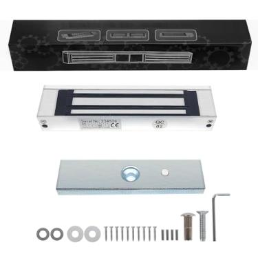 Imagem de Fechadura magnética elétrica – Trava eletromagnética à prova d'água com força de retenção de 180 kg, modo NC à prova de falhas de 12 V DC, adequada para sistemas de controle de acesso interno e