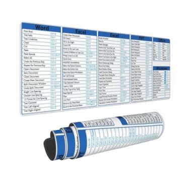 Imagem de Computador Escritório Power Point Excel Word Atalhos Teclado Gaming Mouse Pad Tapete de Mesa Grande Estendido XL Sola de Borracha para Escritório em Casa 81,5 X 30 cm