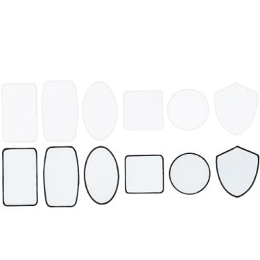 Imagem de iFForce Remendos em branco de sublimação a granel - Patch grande para passar a ferro com borda colorida - Remendos de tecido requintados para projetos de camiseta de chapéus faça você mesmo (quatro