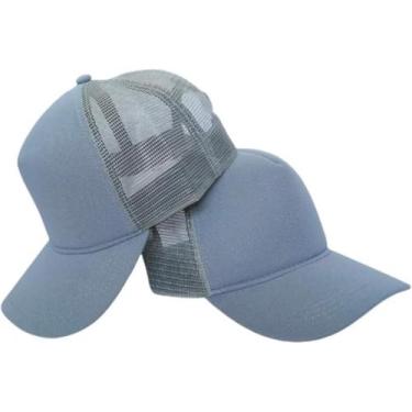 Imagem de Boné Aba Curva Trucker Telinha Telado Snapback - Fg, Cinza