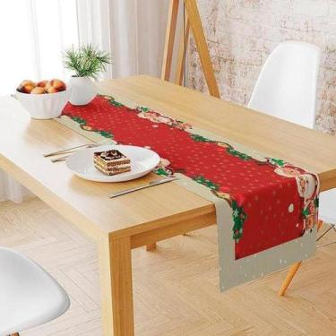Imagem de Trilho Caminho de Mesa Natal Familia Noel Vermelho 140x40cm - JW SHOP