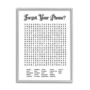 Imagem de Stupell Industries Palavras Cruzadas para Telefone Banheiro Design Palavras