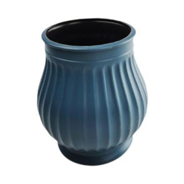 Imagem de XLWLLNJ Vaso de Flores Suporte para Vasos de Plantas Decoração Moderna para Vasos de Flores Vaso de Botões para Mesa Lateral Festa Interna Escritório Casament, Azul, Tamanho real