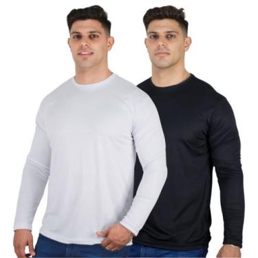 Imagem de Kit 2 Camisetas Manga Longa Masculina Proteção UV Dry Fit 50 - TRV, 1 