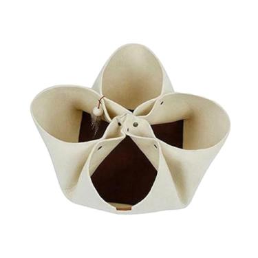 Imagem de ＫＬＫＣＭＳ Gato túnel de feltro esteira do gato do gato esconderijo, dobrável, brinquedos do gato cama para animais de estimação casa para gatinho, branco