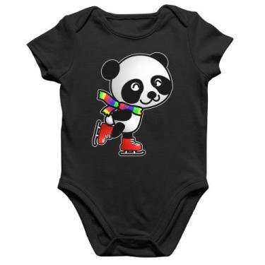 Imagem de Body Bebê Algodão Panda de Patins - Foca na Moda, Preto, P