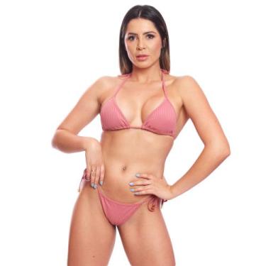 Imagem de Biquini Cortininha de Amarra Mulher Praia Marquinha Canelado - Areia T