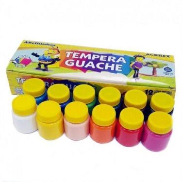 Imagem de Tinta Tempera Guache Acrilex 12 Cores 15 Ml Crianças