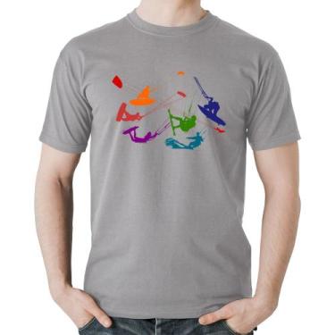 Imagem de Camiseta Algodão Kite Surf Freestyle - Foca na Moda, Cinza, G