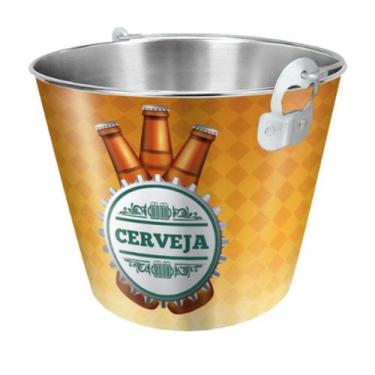 Imagem de Balde de Gelo com Abridor 5 Litros Decorado Bebidas geladas - A.R Vari
