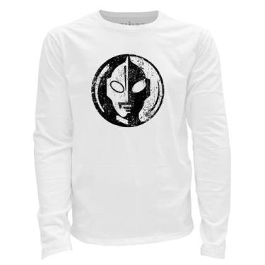 Imagem de Camiseta manga longa - Ultraman - DASANTIGAS, Branco, Branco, P