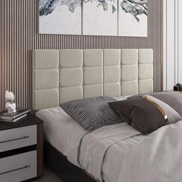 Imagem de Cabeceira cama box Casal Bia 1,40m - Palha - REDE MOVEIS