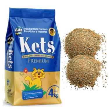 Imagem de Areia para Gato Higienica Premiun Kets 4kg Granulados Natural - ALFAPE