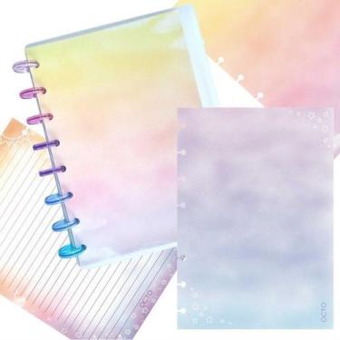 Imagem de Caderno de Disco Pequeno Basiquinho da Octo - Meu Dia - Folhas Colorid