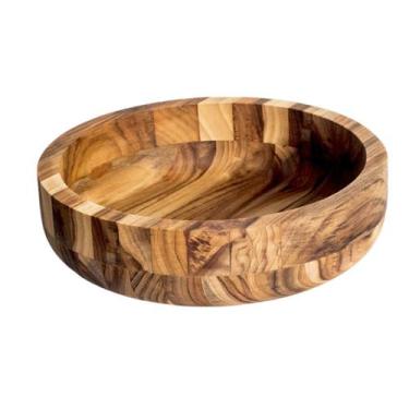 Imagem de Bowl M 24cm Madeira Teca Churrasco Petisco Aperitivo Gamela - Monte No