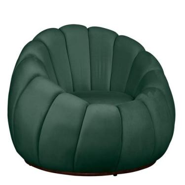 Imagem de Poltrona Decorativa Concha Base Arco Giratória Veludo - Fina Mobília, 