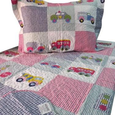 Imagem de Cobre Leito DuplaFace Colcha Solteiro Infantil Menina Menino - Rozac, 