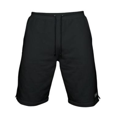 Imagem de Bermuda Moletom Masculina com 3 Bolsos Fenda Lateral Short Básico Casu