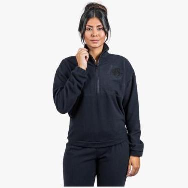 Imagem de Moletom Over Bifrost Preto Feminino com Zíper - Nicoboco, G, Preto