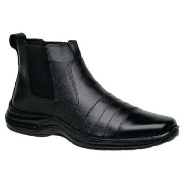 Imagem de Bota Masculina de Couro Legitimo Botina Confort Moderna Super Macia e Confortável Cosuturada-Masculino