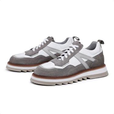 Imagem de Tênis Reverse Tratorado Avalon em Couro Cinza  Branco, 38