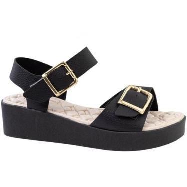 Imagem de Sandália Feminina Ortopédica Anabela Plataforma De Fivela Confortável 