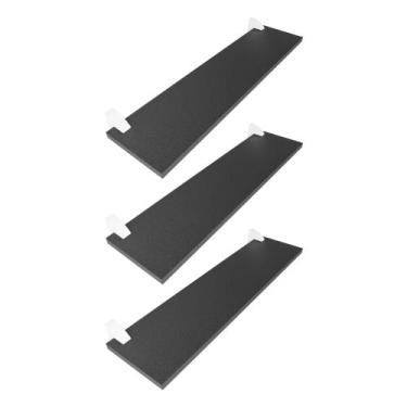 Imagem de Kit 3 Prateleiras Preto Com Suporte Bico Tucano MDF Multiuso 60X20  - 