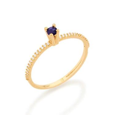 Imagem de Anel Rommanel Solitário Aro Cravejado Zircônias 512902, 12, Branco com