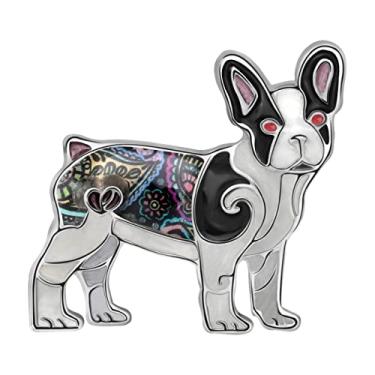 Imagem de YINYA Liga adorável Boston Terrier Dog Broches Cachecol Drees Pins Decorações de Filhote de Cachorro Joias para Amantes de Animais de Estimação Mulheres Meninas Pingentes Presentes Lembranças de