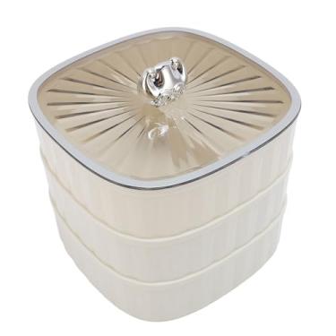 Imagem de Bandeja para lanches, 3 camadas Vários compartimentos Plástico resistente Bandeja de servir dividida Fácil de limpar Economia de espaço Bandeja de servir lanches com tampa