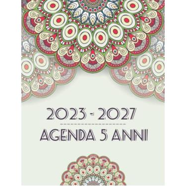 Imagem de Agenda 5 Anni 2023-2027: 60 mesi Planner annuale Calendario mensile, agenda agenda floreale Organizzatore e appuntamento e festività federali
