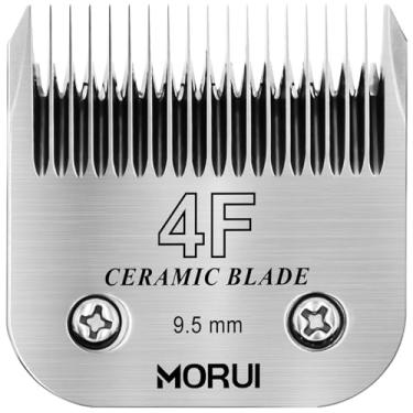 Imagem de morui Lâminas de corte 4F 3/8" (9,5 mm) removíveis de cerâmica para cães de estimação compatíveis com a maioria dos cortadores Andis, Oster A5 Wahl série KM