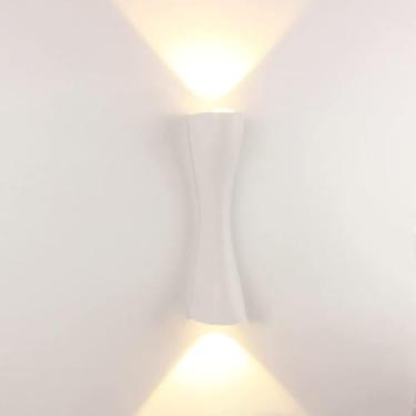 Imagem de Luminária de parede LED para cima e para baixo, para áreas internas e externas, para varanda, 85 V-2657 V, para locais úmidos, 3000 K, branco quente, para porta, corredor, garagem (branco B)