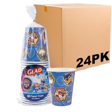 Imagem de Glad Copos de papel para crianças com design de patrulha canina 255 g | Copos de papel, copos de lanche infantis | Copos de papel adequados para crianças, tamanho pequeno para uso diário, copos de