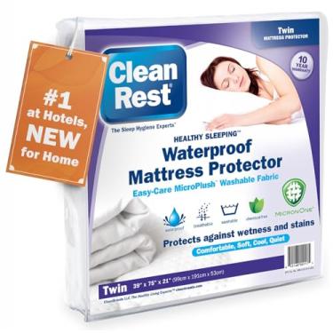 Imagem de Protetor de lençol de colchão impermeável CleanRest, melhor defesa contra derramamentos e desgaste, barreira contra alérgenos MicronOne, respirável, sem produtos químicos, serve para colchões de 30,5