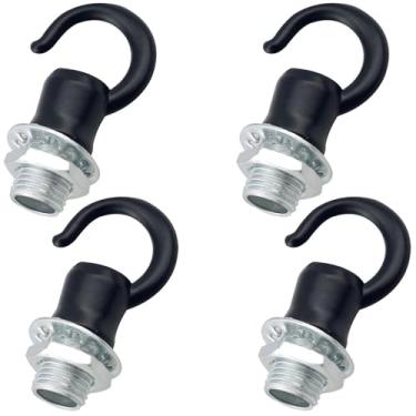 Imagem de JJHXSM 4 conjuntos de ganchos de abertura, porca de olhal, porca, lanterna, gancho, lâmpadas, acessórios de iluminação, faça você mesmo, para fixar fios e lustres