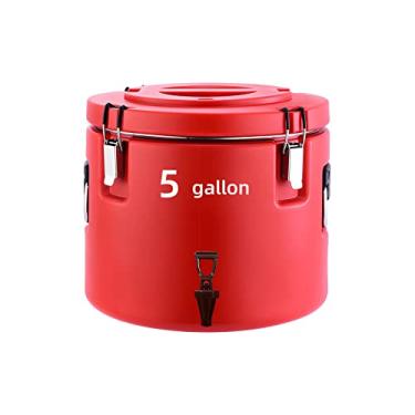Imagem de Skoxkoc Dispensador de bebidas de gelo isolado de 5 galões - interior em aço inoxidável sus304 e bico refrigerador de água, barril de gelo com carga superior balde de água café chá refrigera