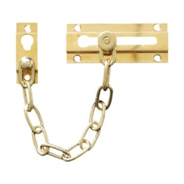 Imagem de XLWLLNJ Travamento de corrente de porta, fechadura de porta, com fechadura, alto desempenho, proteção de latão, corrente de segurança de porta frontal para