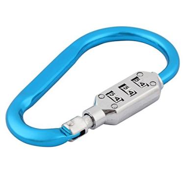 Imagem de Chaveiro com gancho de metal e gancho para chave Uxcell Household Lockable Padlock azul
