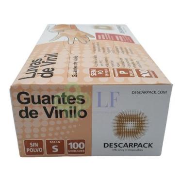 Imagem de Luva Descarpack De Vinil Sem Pó Talco Vinilo Tamanhos P M G Original -