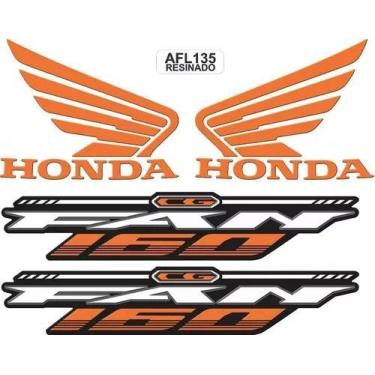 Imagem de Kit Adesivo Faixa Lateral Resinado Moto Honda Cg Fan 160 - Resitank